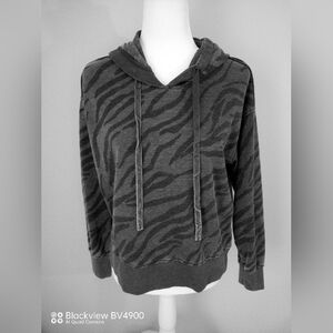 Jane Delancey gray striped hooded top. Small